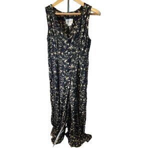 Vintage 90s Byer Too! Black Floral Sleeveless Jumper Pants Suit Size 8